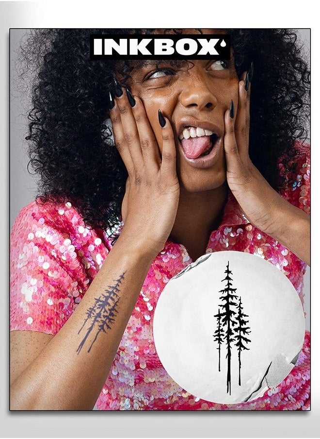 inkbox - Inkbox Temporary Tattoos, Semi-Permanent Tattoo, One Premium Easy Long Lasting, Water-Resistant Temp Tattoo with For Now Ink - Lasts 1-2 Weeks, Tree Tattoo, 5 x 2 in, Lambertiana - Image 1