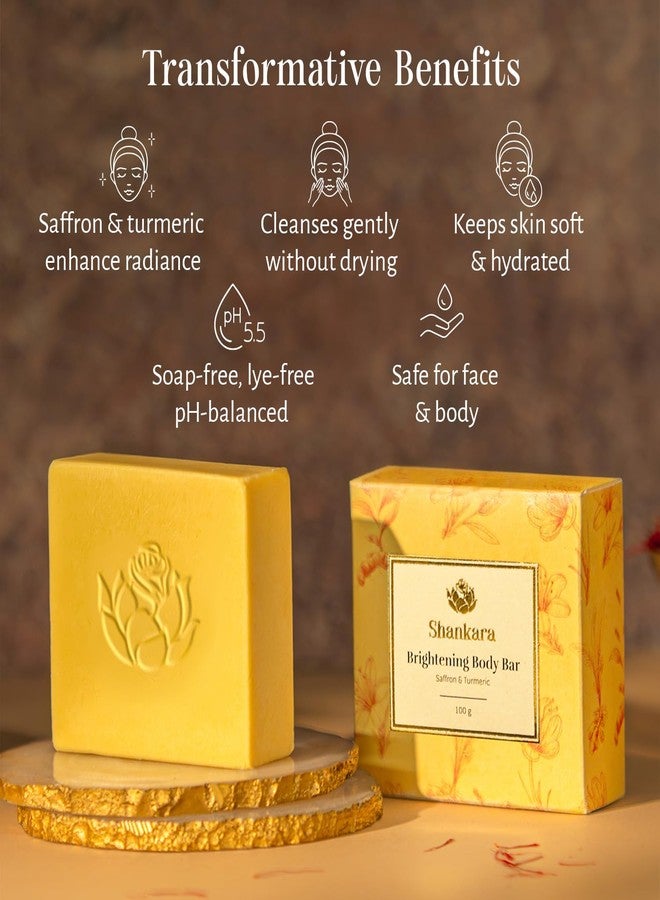 Shankara Brightening Body Bar - Saffron & Turmeric | pH-Balanced Bar Soap for Face and Body | Plant-Based, Cruelty-Free | Natural Bathing Bar with Manjishta and Aloe Vera | 100g - Image 4