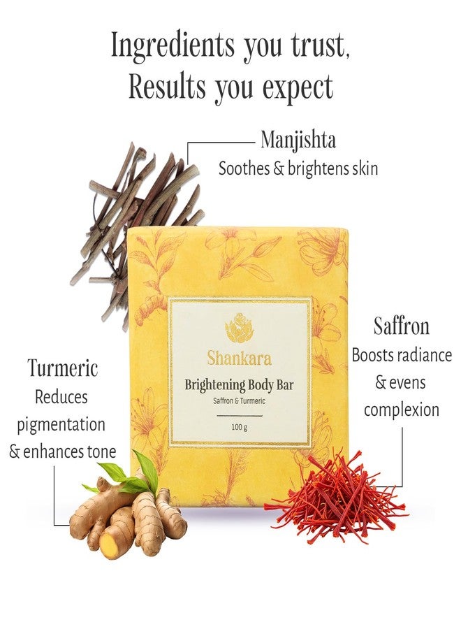 Shankara Brightening Body Bar - Saffron & Turmeric | pH-Balanced Bar Soap for Face and Body | Plant-Based, Cruelty-Free | Natural Bathing Bar with Manjishta and Aloe Vera | 100g - Image 3
