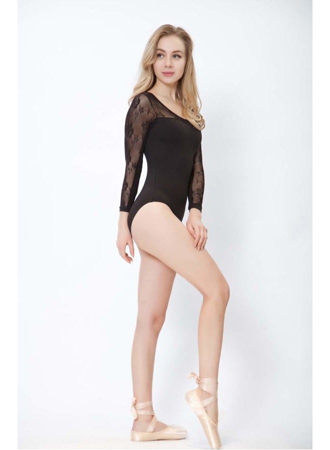 ModLatBal Long Sleeve Lace Leotards for Womens Ballet Dance Gymnastics Bodysuit - Image 5