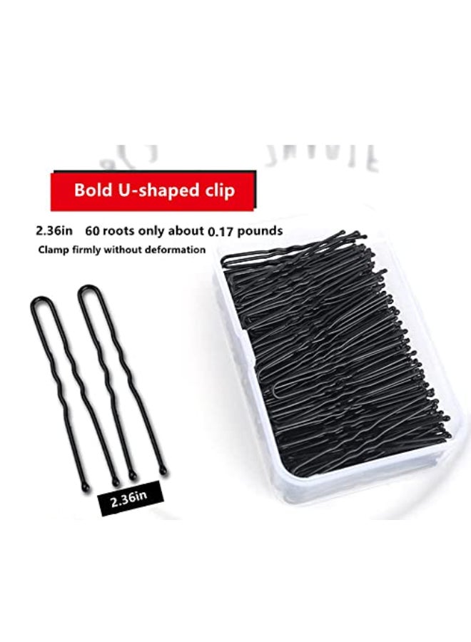 TAPBULL U Shaped Bun Hair Pins Wedding Bridal Black Hair Pins Black60Pcs - Image 4