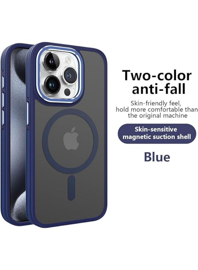 Case Compatible with Magsafe, iPhone 13 Pro Max Phone Case,Translucent Matte Shockproof Women Men Girl Protective Case Cover for iPhone 13 Pro Max 6.7"(Blue) - Image 2