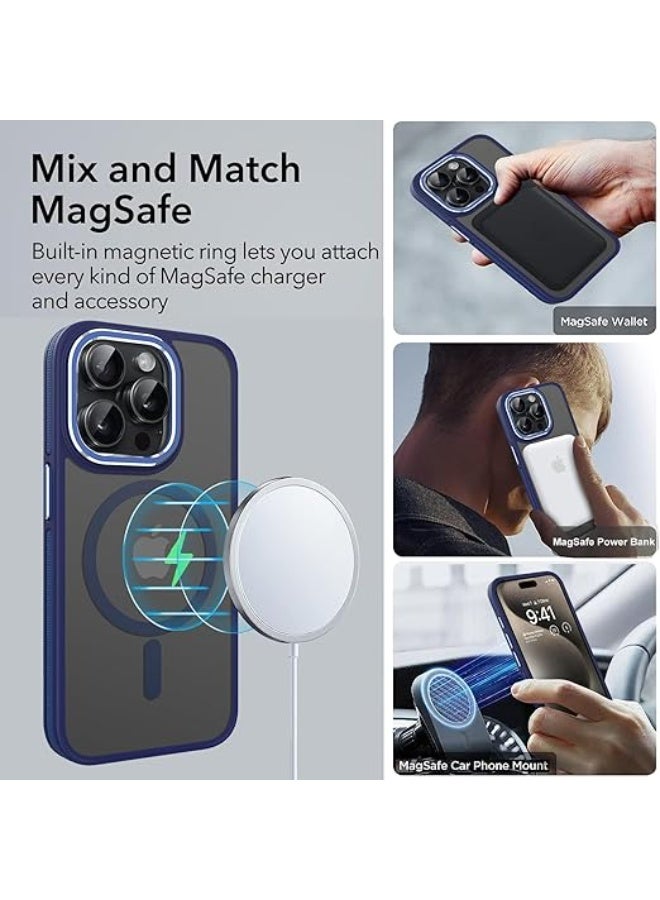 Case Compatible with Magsafe, iPhone 13 Pro Max Phone Case,Translucent Matte Shockproof Women Men Girl Protective Case Cover for iPhone 13 Pro Max 6.7"(Blue) - Image 5