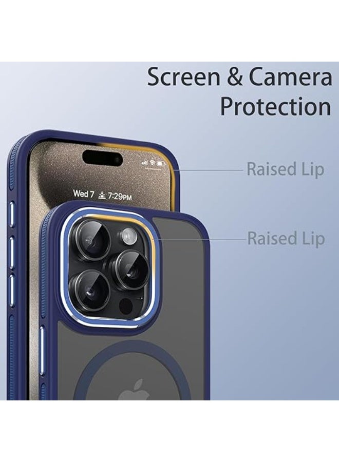 Case Compatible with Magsafe, iPhone 13 Pro Max Phone Case,Translucent Matte Shockproof Women Men Girl Protective Case Cover for iPhone 13 Pro Max 6.7"(Blue) - Image 4