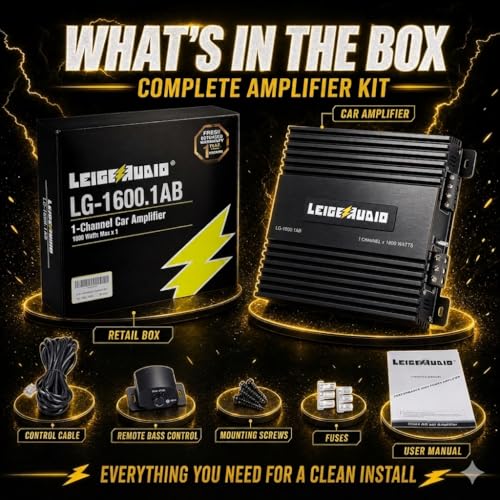 LEIGESAUDIO 1600 Watts MonoBlock Amplifier, Class A/B, Remote Subwoofer Control, Mosfet Power Supply, Subwoofer Amplifiers for Car Audio Speakers - Image 2