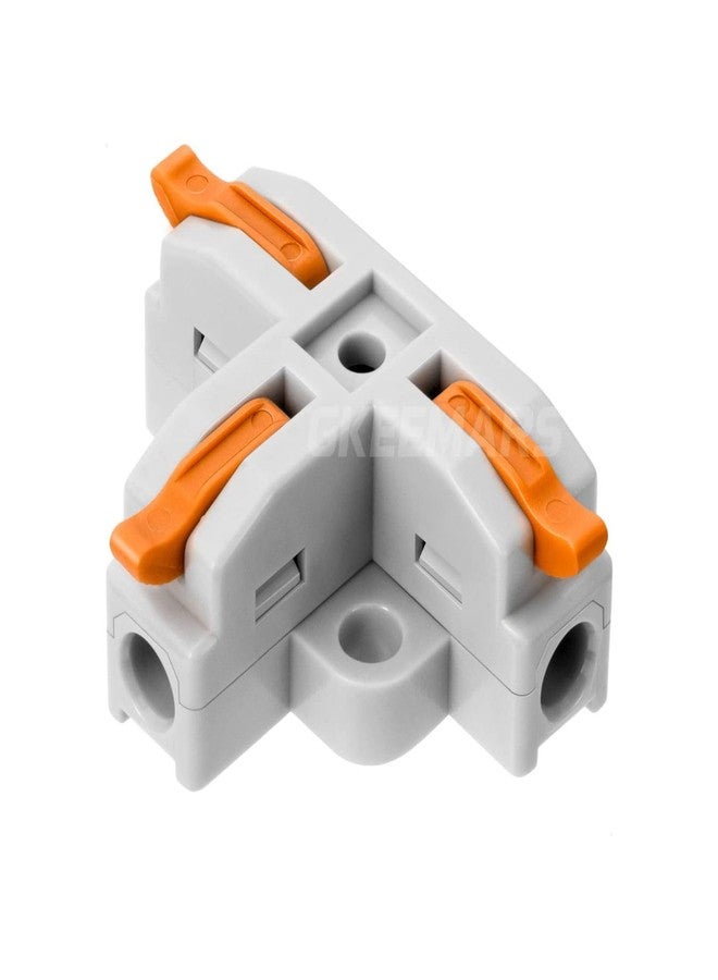 SNOOGG 15 Piece Pack DIY - Do it Your Self Small Quick Terminal Junction Block Compact Splice Electrical T-Type 1 in 2 out Connectors Clamp with Easy Releasable Lever Quick & Simple - Image 1