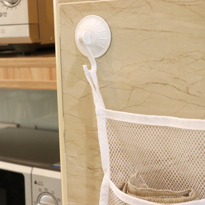 Multifunction Premium Bathtub Toy Organizer Set Mesh Net Storage Bath Product Storage with Strong Cup Hooks 45x52cm (White) - Image 4