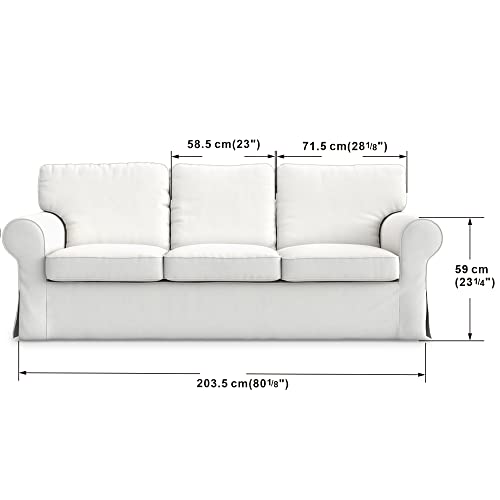 MASTERS OF COVERS Ektorp 3 Seat Sofa Cover Slipcover Replacement Made for The IKEA Ektorp 3 Seat Sofa Cover(Corduroy Green)-Does NOT fit Ektorp 3.5-seat Sofa - Image 5