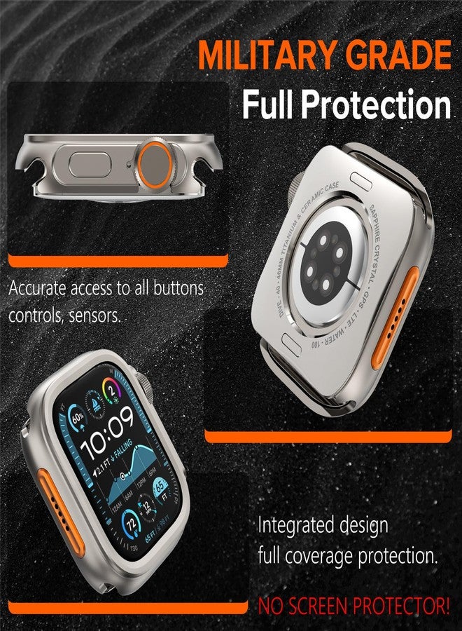 كيدز حافظة KADES المعدنية 3 في 1 متوافقة مع ساعة Apple Watch Series 11/10 مقاس 46 مم، واقي متين كامل الجسم مع تاج الساعة والغطاء الخلفي، يحول iWatch إلى طراز Ultra 3/2/1، تيتانيوم - Image 4