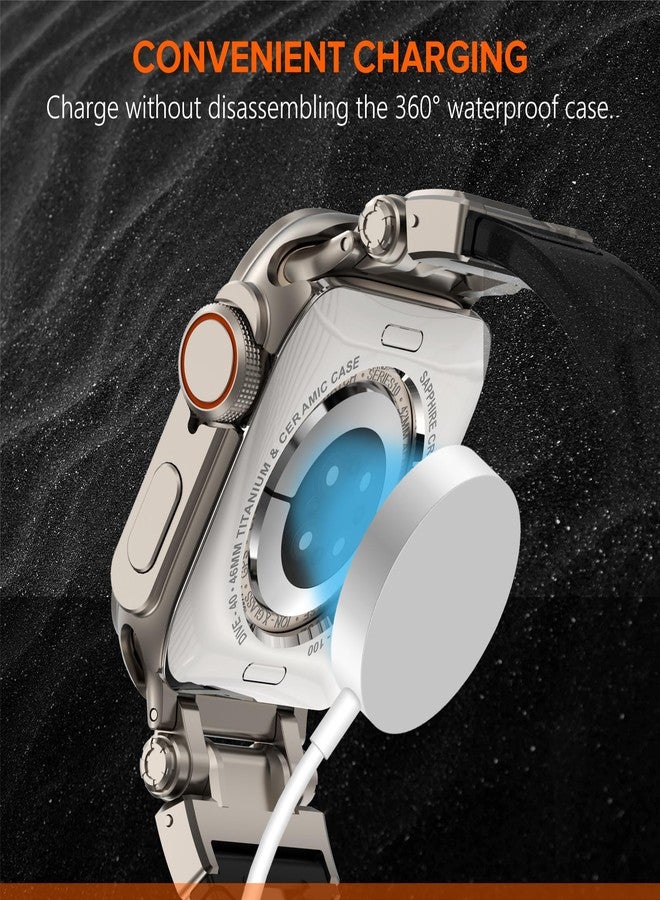 كيدز حافظة KADES المعدنية 3 في 1 متوافقة مع ساعة Apple Watch Series 11/10 مقاس 46 مم، واقي متين كامل الجسم مع تاج الساعة والغطاء الخلفي، يحول iWatch إلى طراز Ultra 3/2/1، تيتانيوم - Image 5
