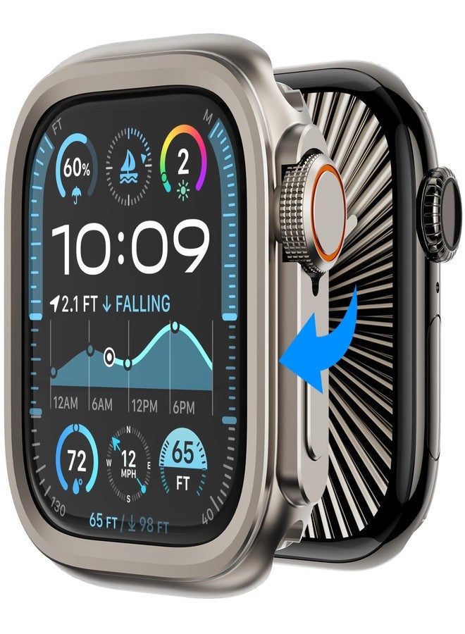 كيدز حافظة KADES المعدنية 3 في 1 متوافقة مع ساعة Apple Watch Series 11/10 مقاس 46 مم، واقي متين كامل الجسم مع تاج الساعة والغطاء الخلفي، يحول iWatch إلى طراز Ultra 3/2/1، تيتانيوم - Image 1