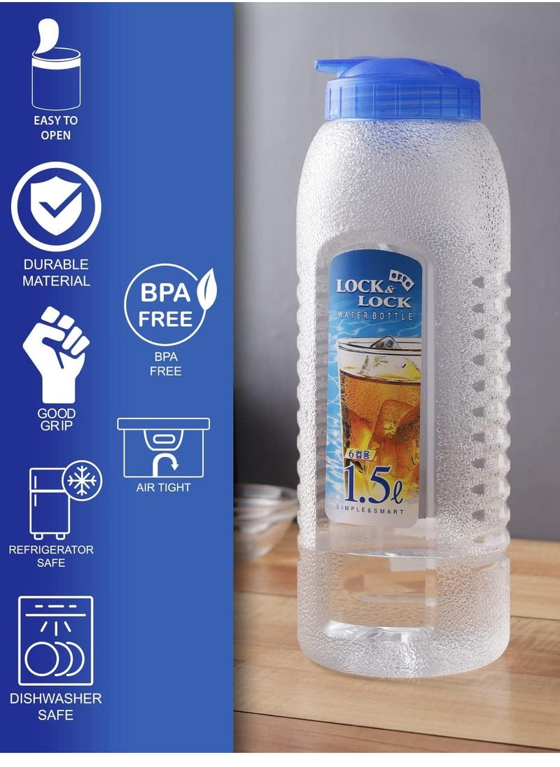 LOCK & LOCK LocknLock Aqua 1.5L BPA-Free Water Bottle with Flip-Top Lid – Durable and Transparent Hydration Jug  - Image 5