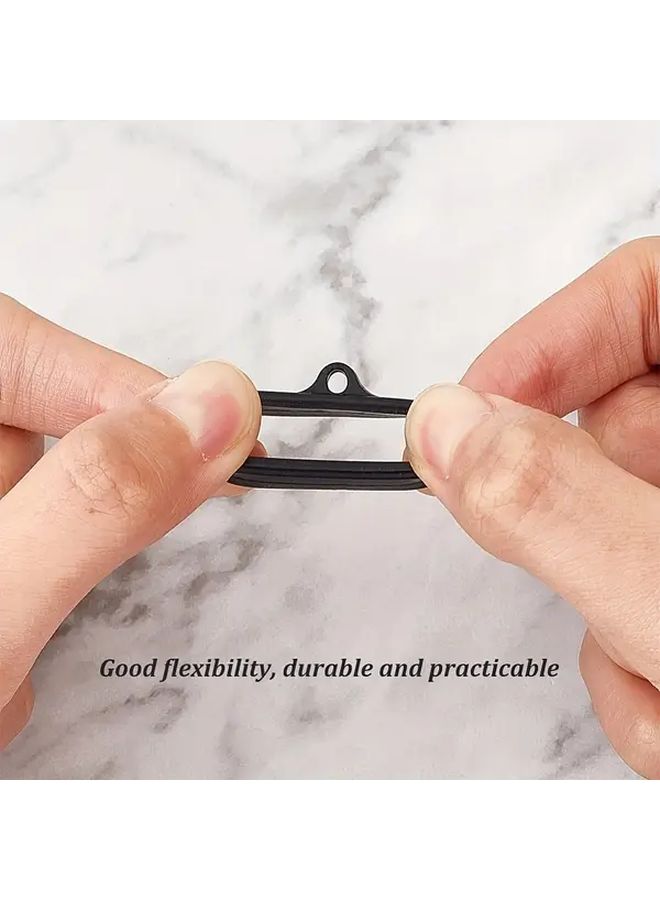 30pcs Black Silicone Anti Lost Rings Adjustable Pen Holders Keychain Accessories - Image 5