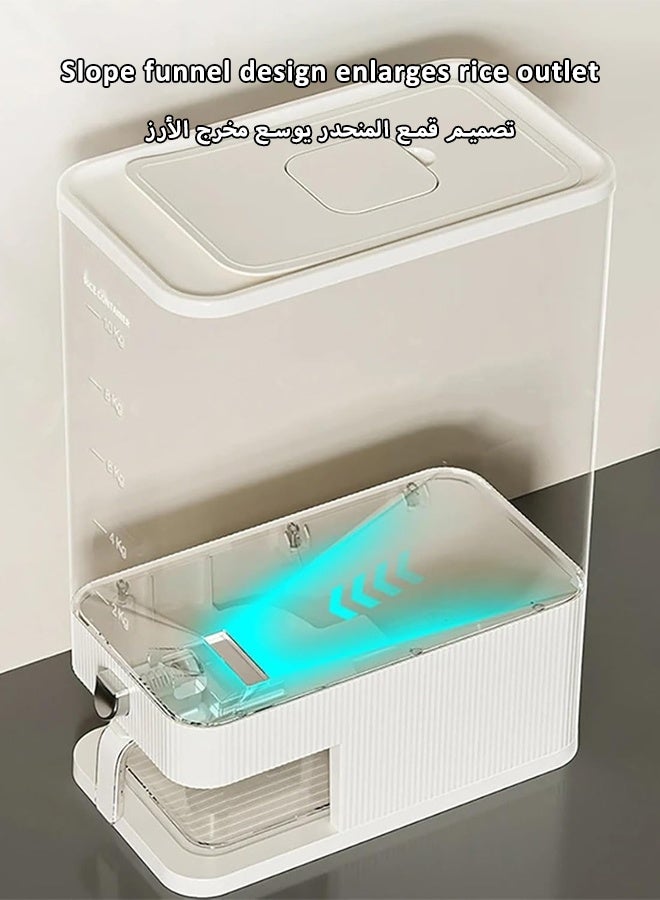 Rice Dispenser Rice Storage Box Food Storage Container Grain Storage Compartment Sealed Moisture Proof with Measuring Cup for Home Kitchen Grain, Flour Storage (5KG/10KG) - Image 5