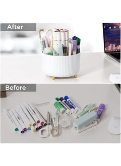 Hihonor Packaging List 1xPencil Holder 1xTape Dispenser 1xStapler 1xStaple Remover 1xBallpoint Pen 1xScissor 1x4-Grid Clip Set(with 40 paper clips, 3 large binder clips, 5 small binder binders, 25 thumbtacks) 1xRuler 1xTape 1000xStaples  - Image 3