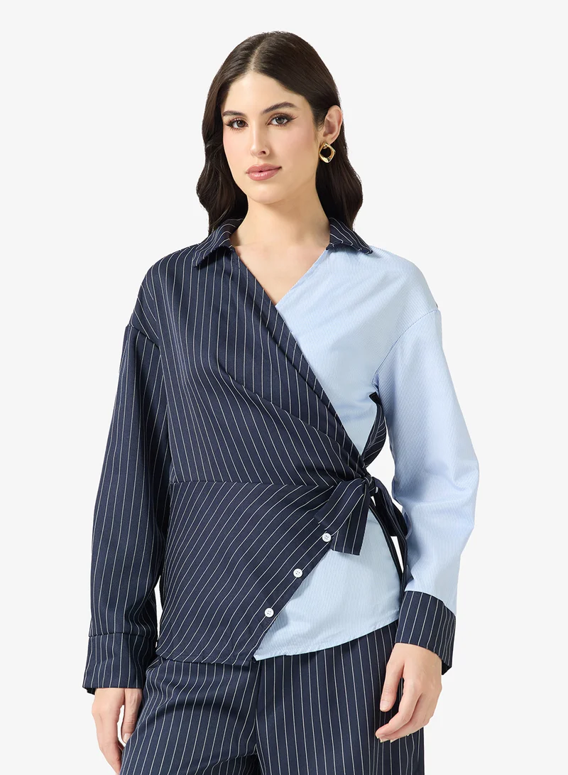 ELLA  Color Block Wrap Top & Pant Set for Women | Best Price UAE