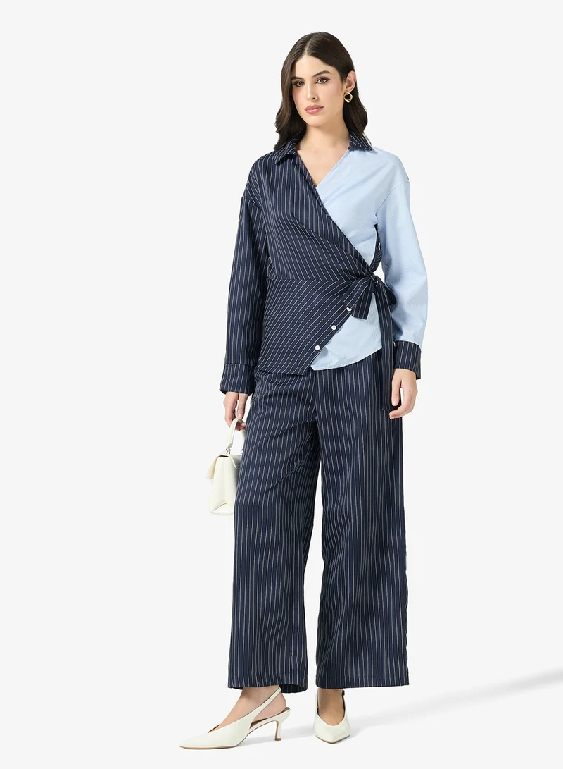 ELLA  Color Block Wrap Top & Pant Set for Women | Best Price UAE