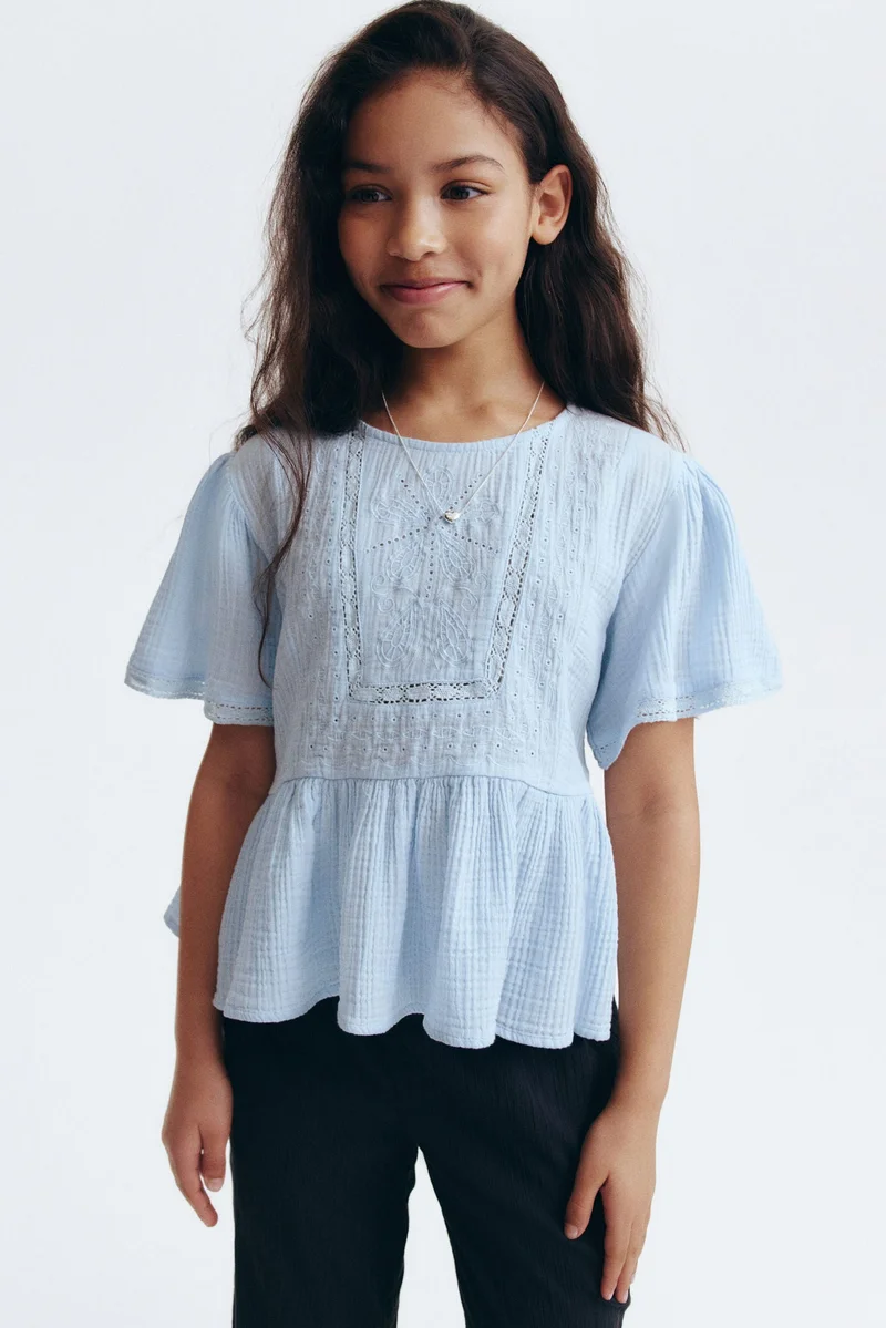 H&M Broderie-anglaise muslin top