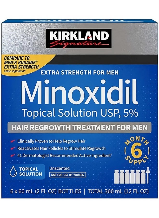 Kirkland 6 Months - Kirkland Generic Minoxidil 5% Mens Hair Loss Regrowth - Total 12 Oz  - Image 1
