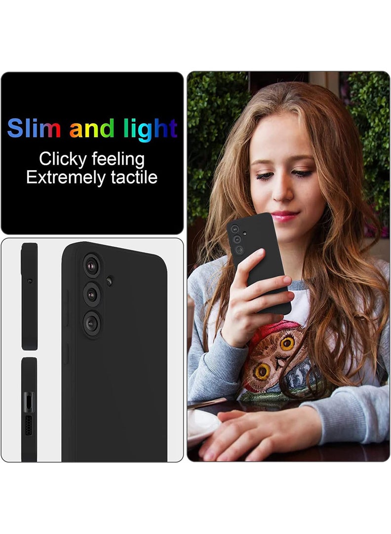 Protective Slim Fit Case Liquid Silicone Cover with Full Body Protection Anti-Scratch Shockproof Case For Samsung Galaxy S24 Plus (Black) - Be the Light in the Dark