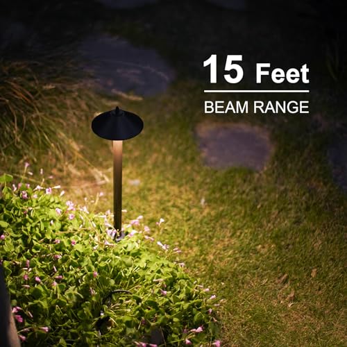 GOODSMANN Landscape Lighting Outdoor Low Voltage Landscape Lighting Kits 8PK Pathway Lights Wired 10W 25 Lumen 2700K Warm White Metal 12V Bronze Electric Sidewalk Walkway Lights with Cable Connectors - Image 5