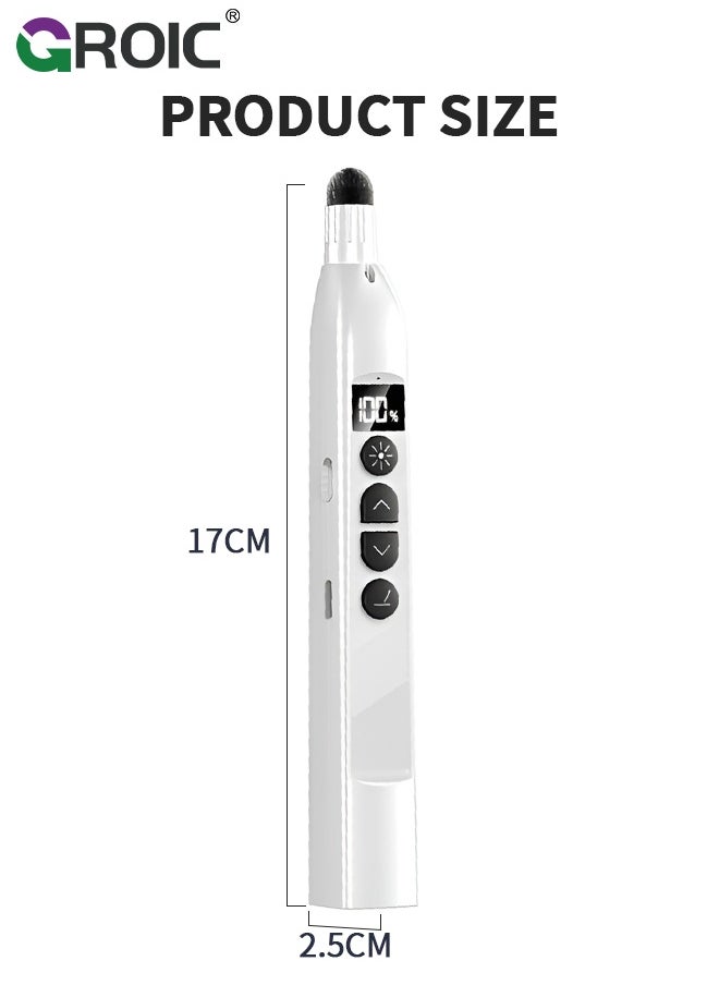 4 In 1 Presentation Clicker, Retractable Pointer Touch Writing Pen Wireless Presenter 200M Remote Control Digital Display, Wireless Presenter Remote for Powerpoint Computer Laptop Mac