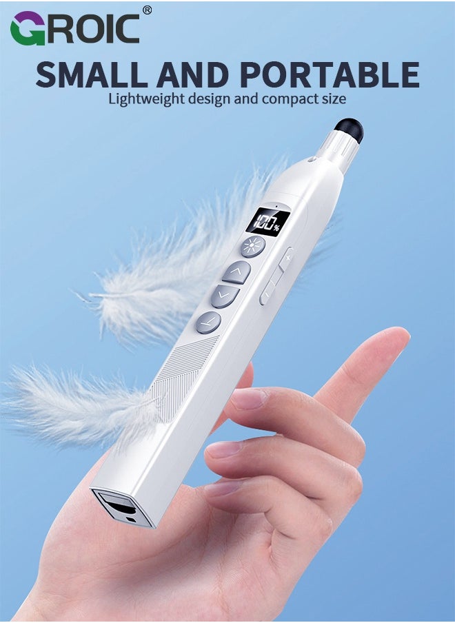 4 In 1 Presentation Clicker, Retractable Pointer Touch Writing Pen Wireless Presenter 200M Remote Control Digital Display, Wireless Presenter Remote for Powerpoint Computer Laptop Mac