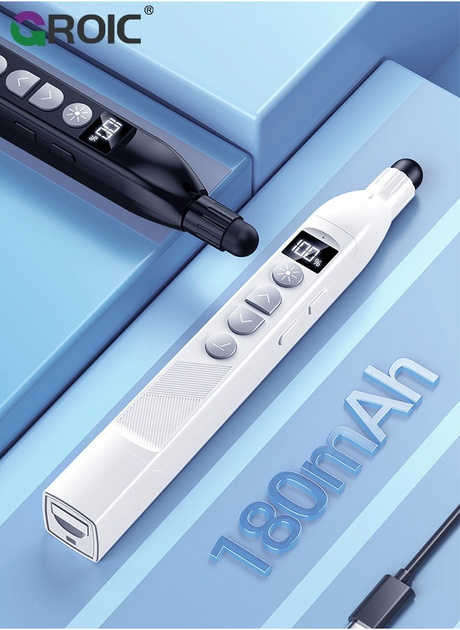 4 In 1 Presentation Clicker, Retractable Pointer Touch Writing Pen Wireless Presenter 200M Remote Control Digital Display, Wireless Presenter Remote for Powerpoint Computer Laptop Mac