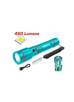 TOTAL Super Total Rechargeable Handheld Flashlight – 2000mah/18650 Li-ion Battery USB LED Torch Light, High Power with 5 Switches for Camping, Hiking & Emergency  - Image 1