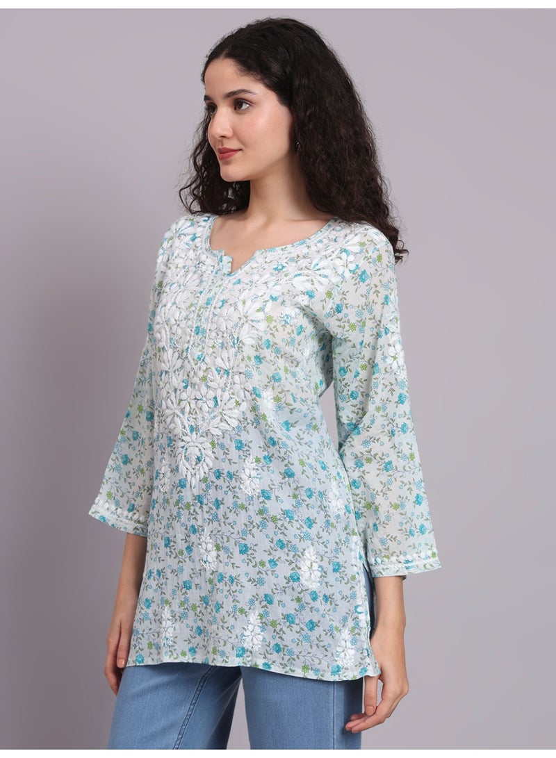 الايا كرتي مطرزة يدوياً بالقطن شيكانكاري - Image 5