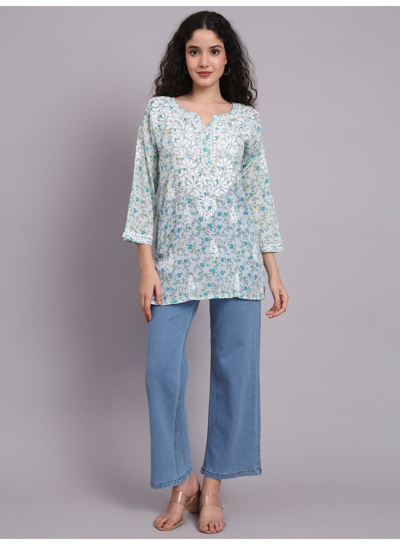 الايا كرتي مطرزة يدوياً بالقطن شيكانكاري - Image 4