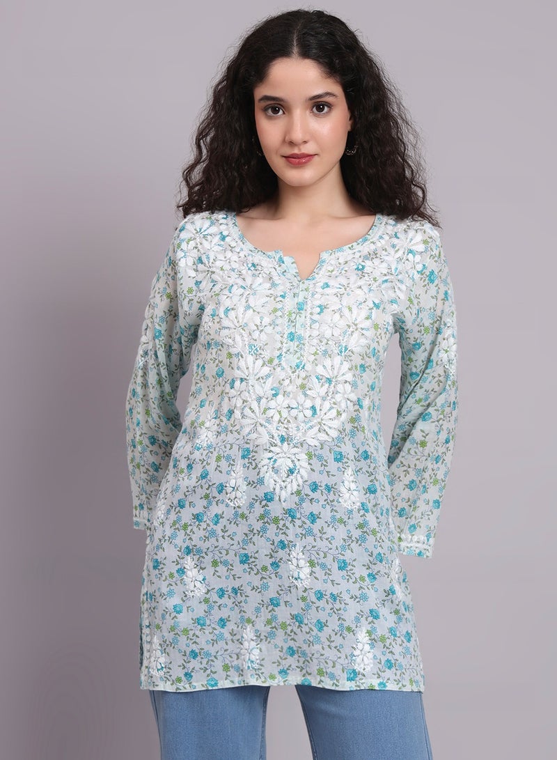 الايا كرتي مطرزة يدوياً بالقطن شيكانكاري - Image 3