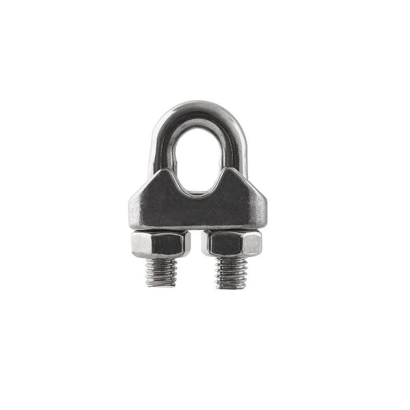 HSTECH 12PCS 1/4 Inch M6 304 Stainless Steel Wire Rope Cable Clip Clamp, Used for Anything That Involves Cable Clips: Rigging, Temporary Guardrail Systems, Securing Loads, Hanging Banners Or Flags - Image 3