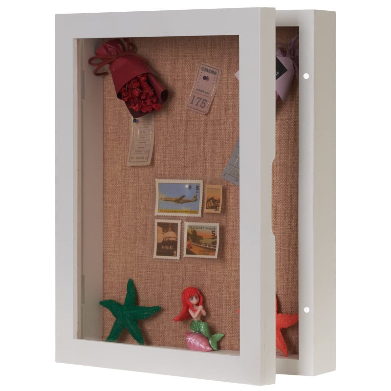 BECTSBEFF White Shadow Box 11x14 Deep Shadow Box Display Case with Hinged Door Thick Memory Box for Wedding Flowers Memorabilia Awards Medals 