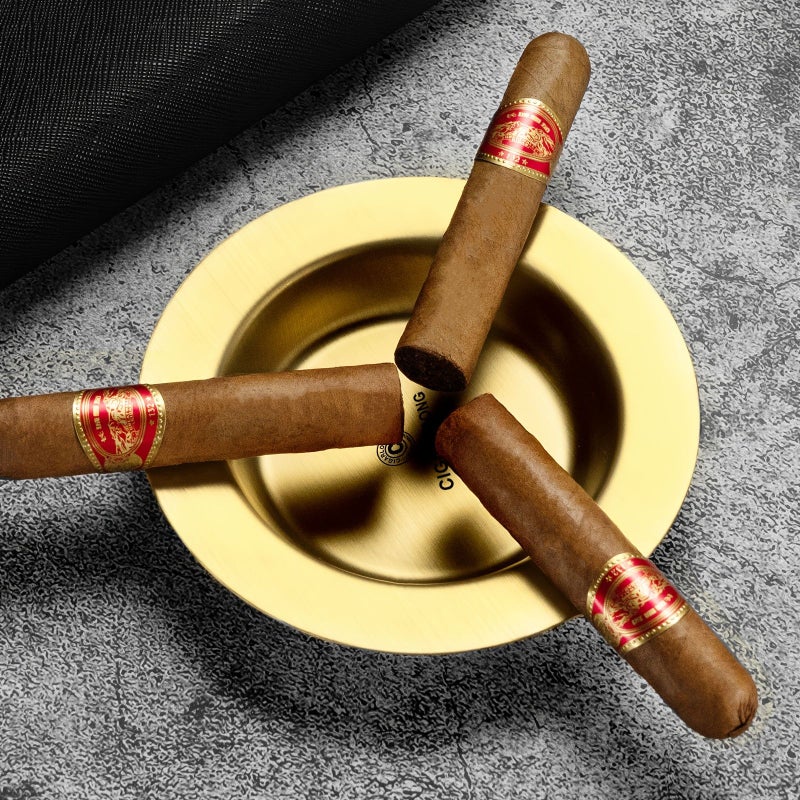 Golden Dragon Cigar Ashtray Vintage Stainless Steel Portable Car Ashtray - Image 5