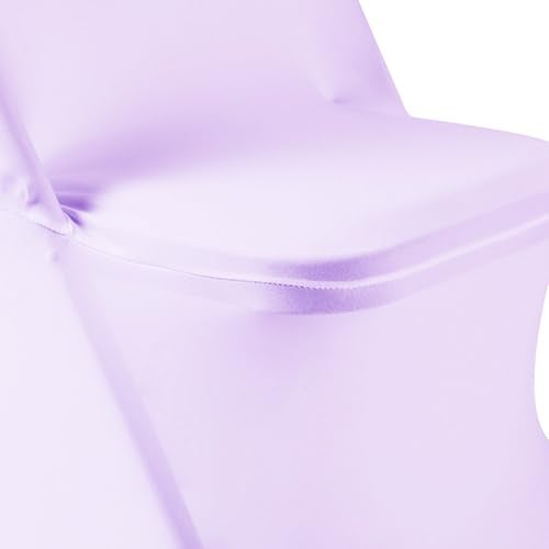 eccwai 12 PCS Waterproof Stretch Spandex Folding Chair Covers  Dining Room Chair Slipcovers Protector for Wedding  Banquet  Party  Holidays  Celebration and Decoration(Lavender) - Image 2