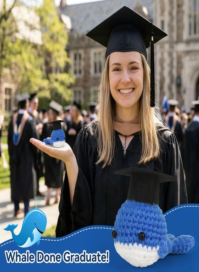 JULEASEL Graduation Whale Keepsake with Gift Box, Crochet Whale Figurine Wearing Graduation Cap,“Whale Done” Themed Decor for High School College Graduates - Image 2