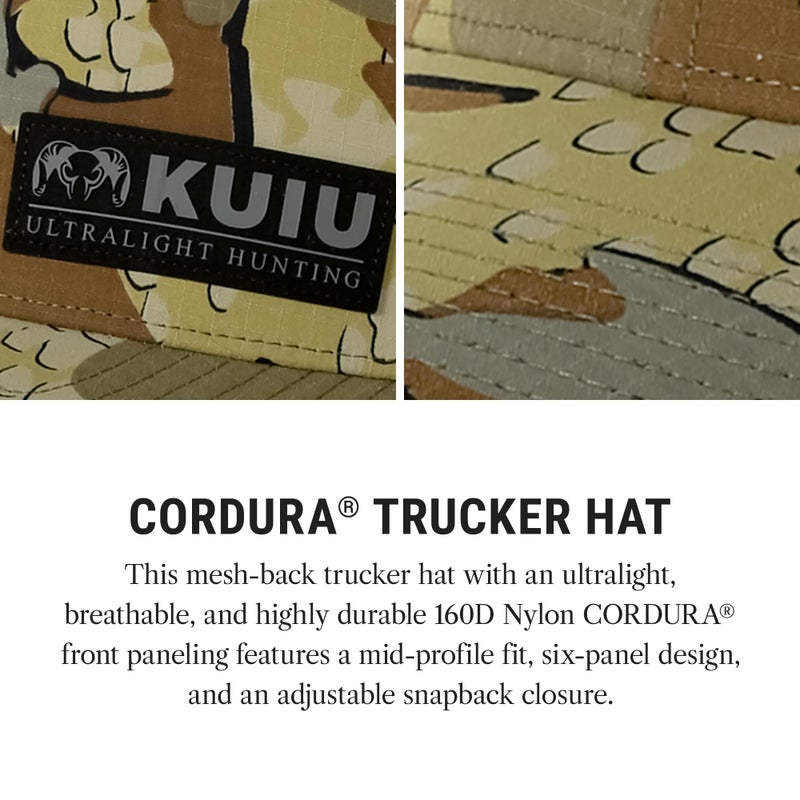 KUIU CorduraÂ® Trucker Hat - Ultralight, Breathable Mesh Back, Adjustable Snapback, 6-Panel Design, DWR Stain-Resistant Visor - Image 2