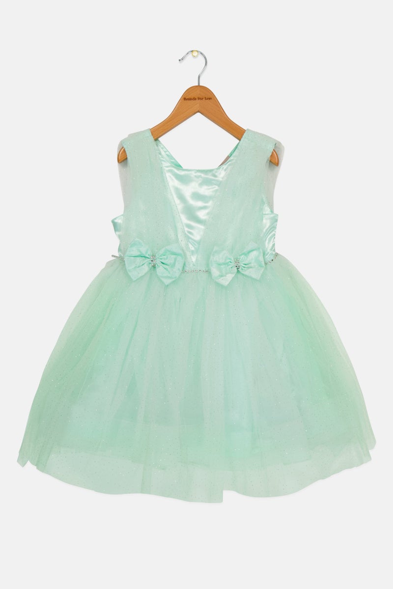 Lunamoon Kids Girl Textured Dress, Mint - Image 2