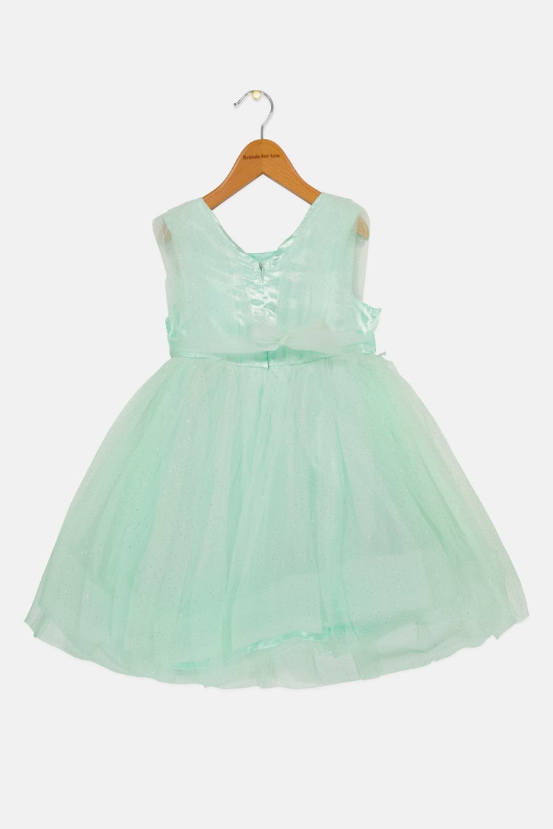 Lunamoon Kids Girl Textured Dress, Mint - Image 3
