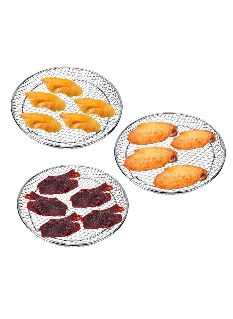Generic 3-layers Air Fryer Rack Stainless Steel Stackable Grid Grilling Rack For Air Fryer Basket Tray Air Fryer Accessories  - Image 5