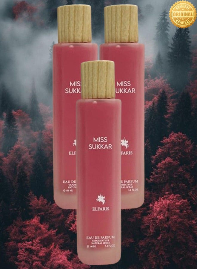 FARIS 3 Pieces Miss Sukkar Perfume 100ml EDP - Image 1