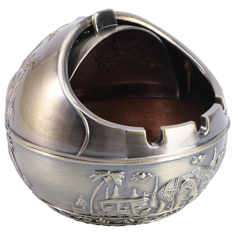 Elephant Shaped Windproof Ashtray With Lid Decorative Indoor Cigarette Butt Container For Home Office Patio - Image 2