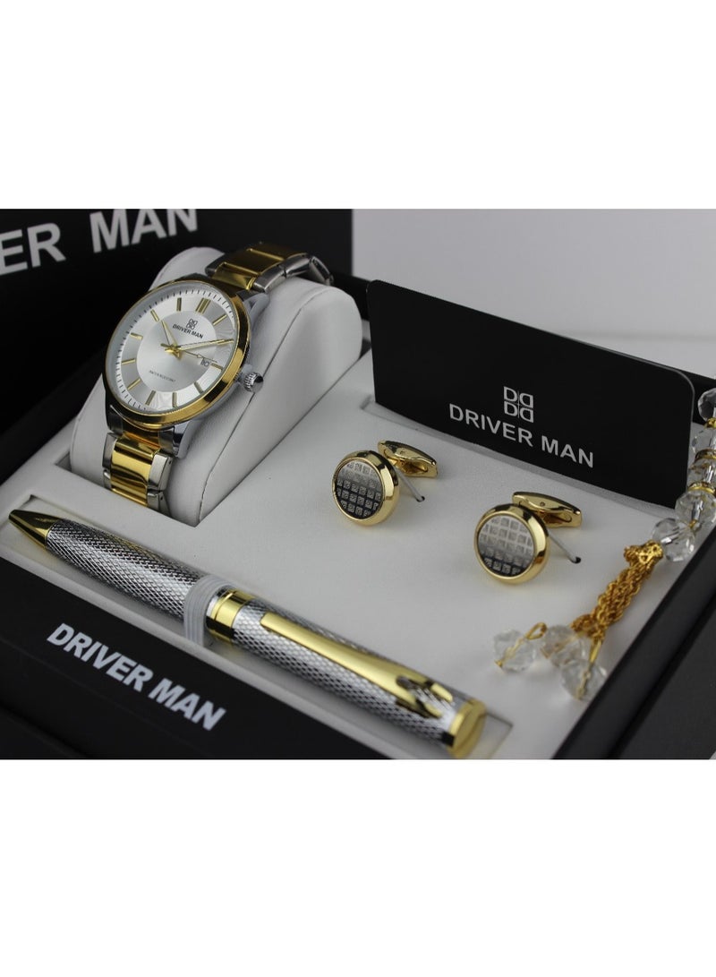 ووتش طقم ساعه رجالي مكون من أربع قطع