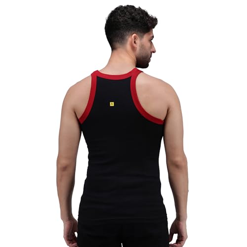Amul Comfy Men’s Vest | 100% Pure Cotton Rib Fabric | U Neck Sleeveless Innerwear | Ultra Soft Hand Feel | Extremely Stretch Fit | Seamless Comfortable | Color May Vary | (Pack of 5) Multicolour - Image 2