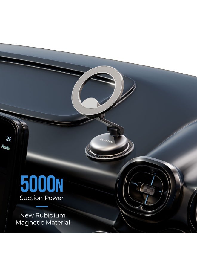 blupebble RoadMag Magnetic Phone Mount with MagSafe | 360° Rotating Car Dashboard & Desk Holder – Strong Magnetic Grip for iPhone 16/15/14/13 Series - Image 3