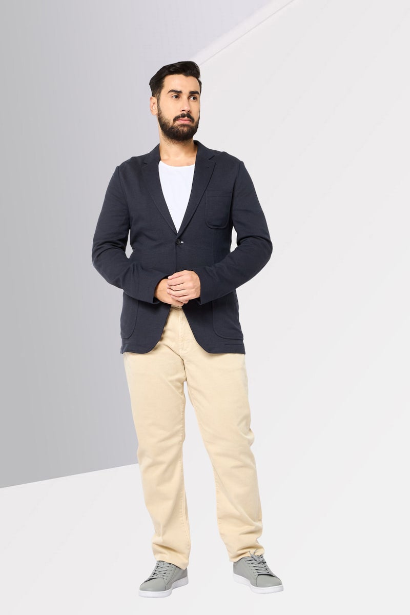 LACOSTE Men Regular Fit Plain Casual Blazer, Navy - Image 2