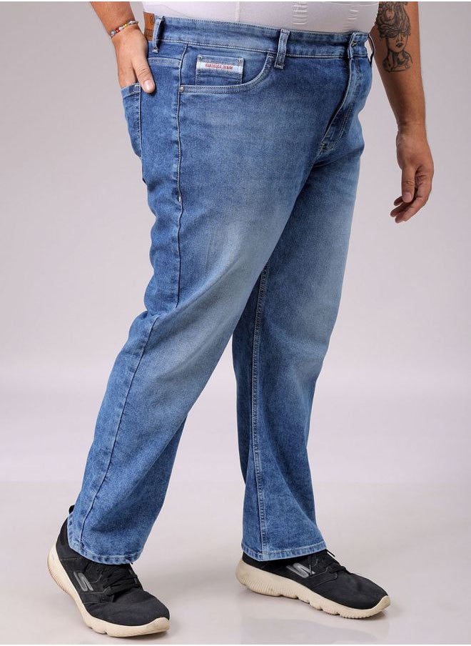 HARDSODA - Men Plus Size Vintage Straight Fit Solid Mid-Rise Stretchable Jeans - Image 1