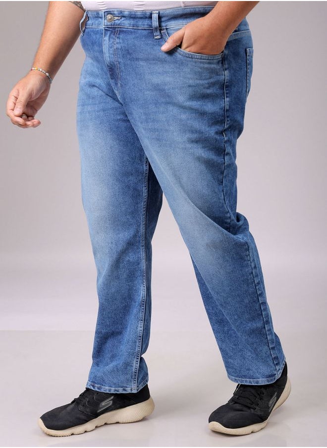 HARDSODA - Men Plus Size Vintage Straight Fit Solid Mid-Rise Stretchable Jeans - Image 1