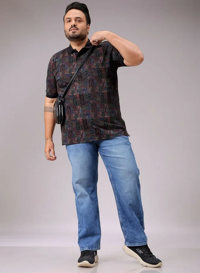 HARDSODA Men Plus Size Vintage Straight Fit Solid Mid-Rise Stretchable Jeans